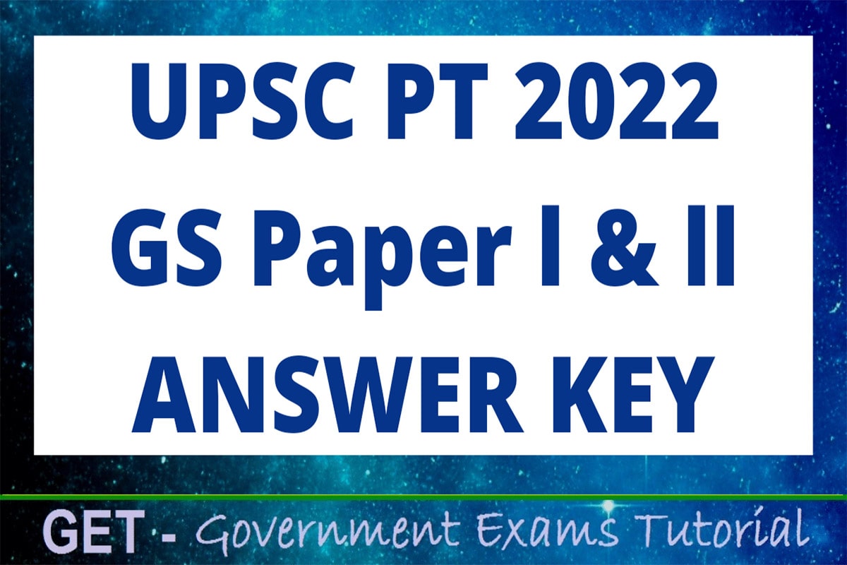 Answer Key of UPSC PT 2022 GS Paper 1